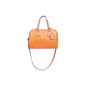 COACH Leather Tote Bag, Shopping Bag, Handbag Women's Orange