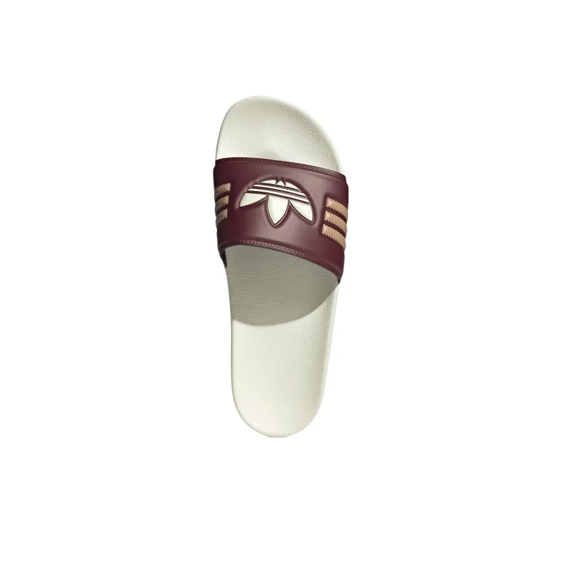 Adidas Adilette Slides Shadow Red Cream White Warm Sandstone-4