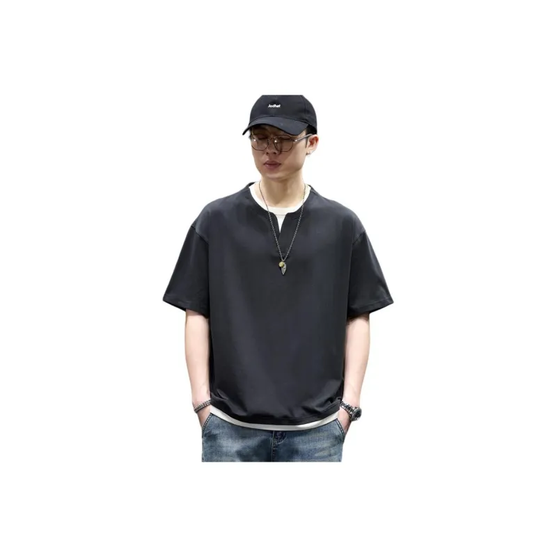 BUYDAUL T Shirts Men Black-0