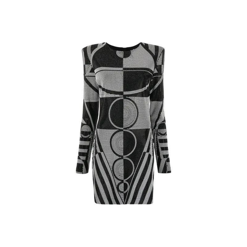 BALMAIN Rhinestone embellished Short Dress-0