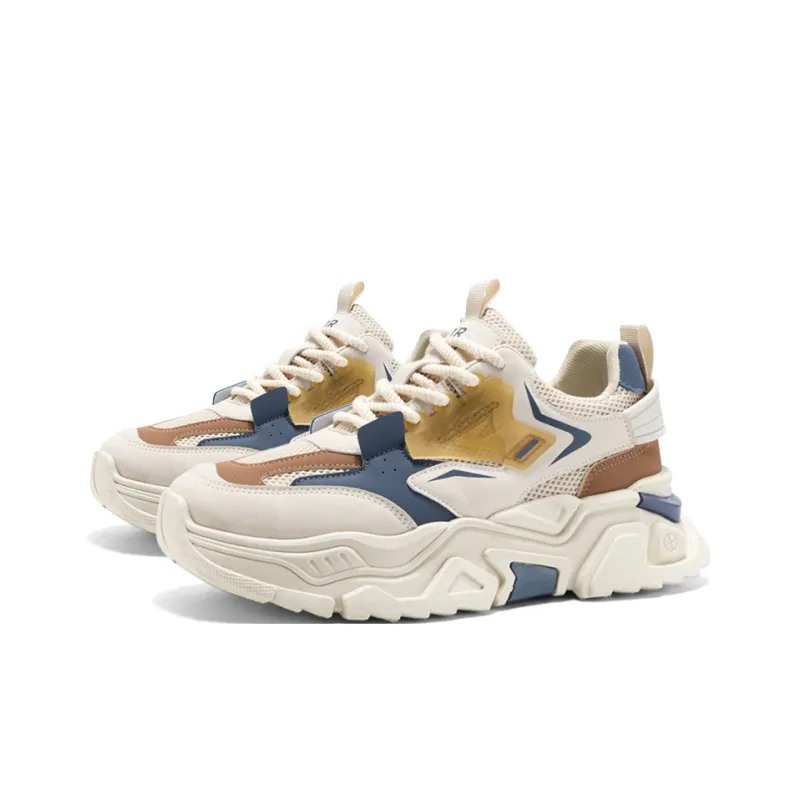 OUGLEMEN Slip Resistant, Abrasion Resistant, Coverage Height Increasing Low Top Chunky Sneakers Men's-13