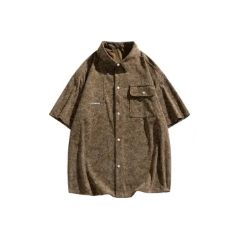 PEIMENG Shirts Men Tie Dye Mocha