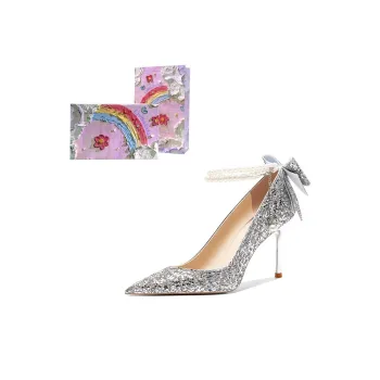 Crelinkxlat French Fairy Soft Princess Crystal Unlined Shoes Slim Heel High Heels Women's