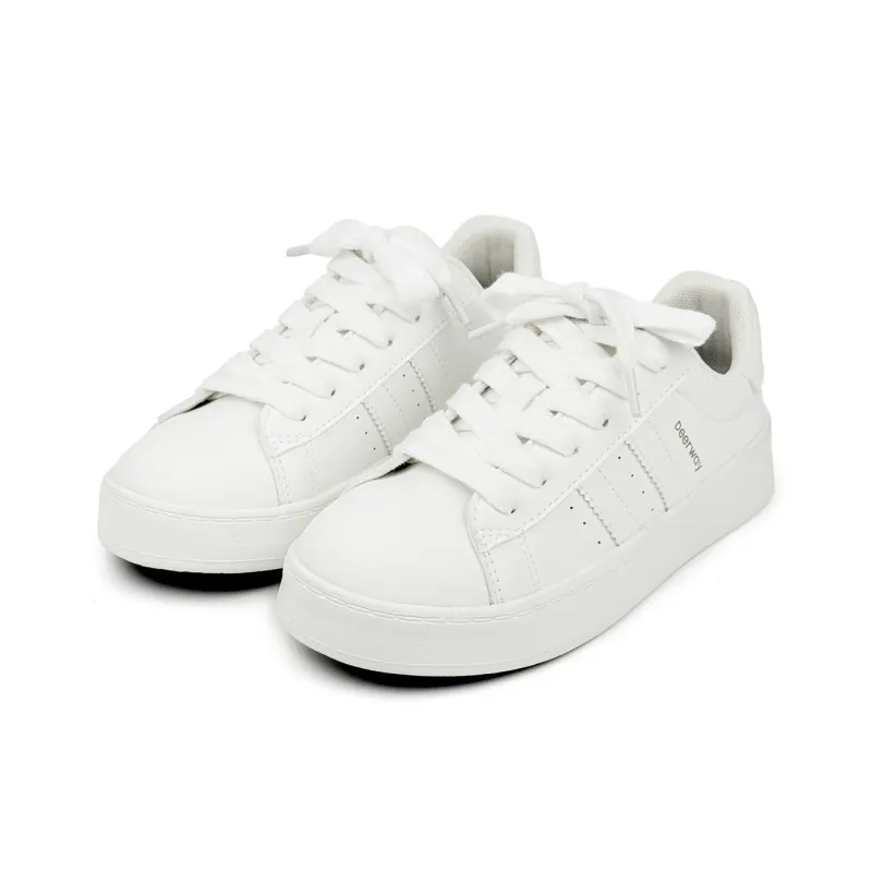 DEERWAY Height Increasing, Abrasion Resistant, Lightweight, And Breathable Low Top Casual Shoes Women's White-1