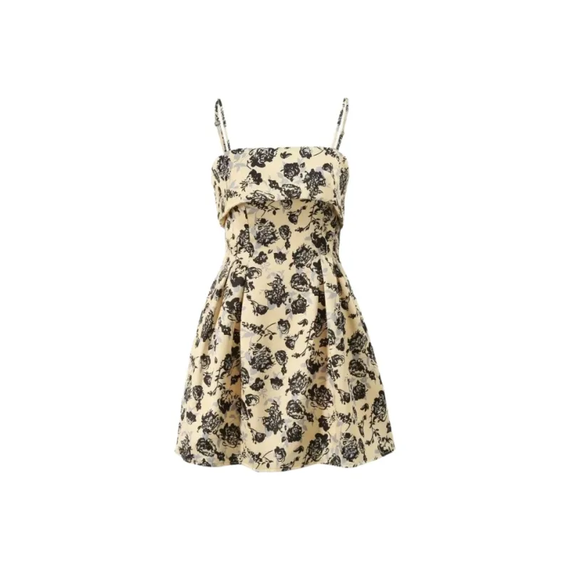 YGPRW Slip Dresses Women's Yellow-0