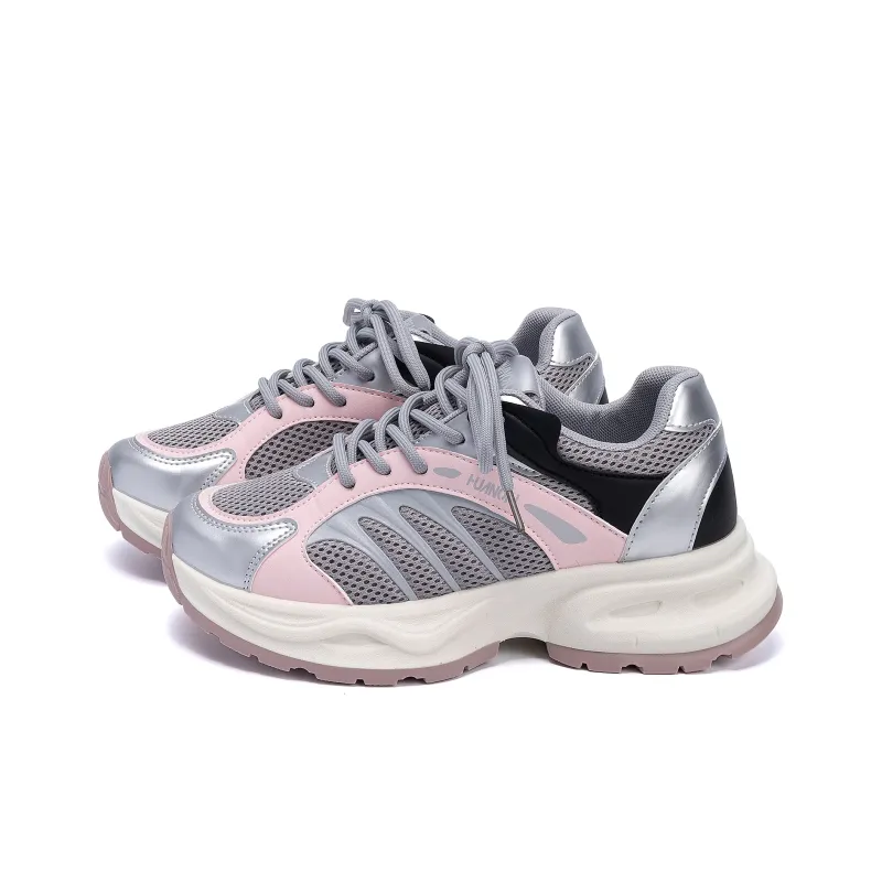 HUANQIU Coverage Lightweight Height Increasing Low Top Chunky Sneakers Women's-1