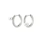 Pearl Zircon Hoop Earrings[Silver]1 Pair Eh-3583.ebA