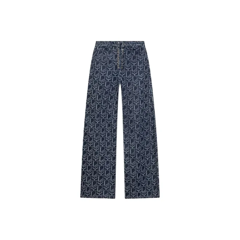 Ludovic De Saint Sernin Monogram print Lace up Jeans-0