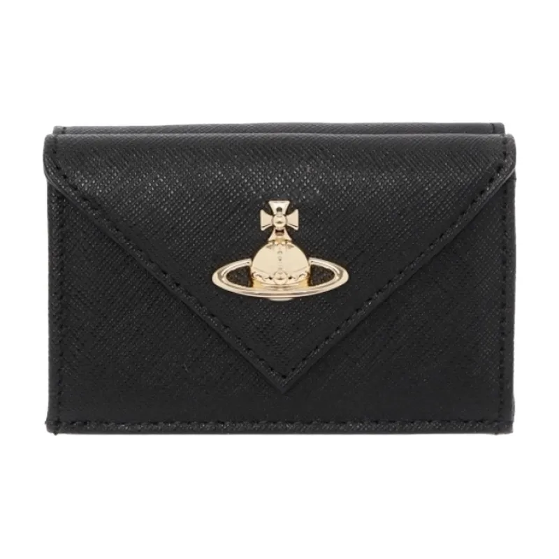 Vivienne Westwood Saffiano Cow Leather Wallet Women's Black-0