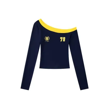 YINLEI Crop Tops Women's Navy Blue