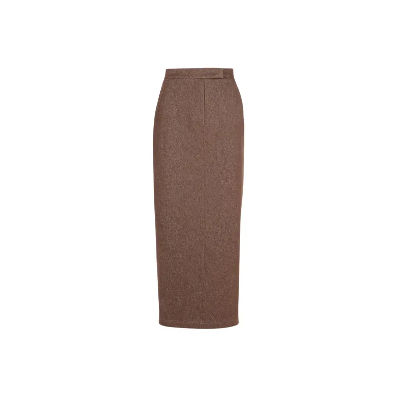 MaxMara Pianosa Button Detailed Back Slit Skirt-0