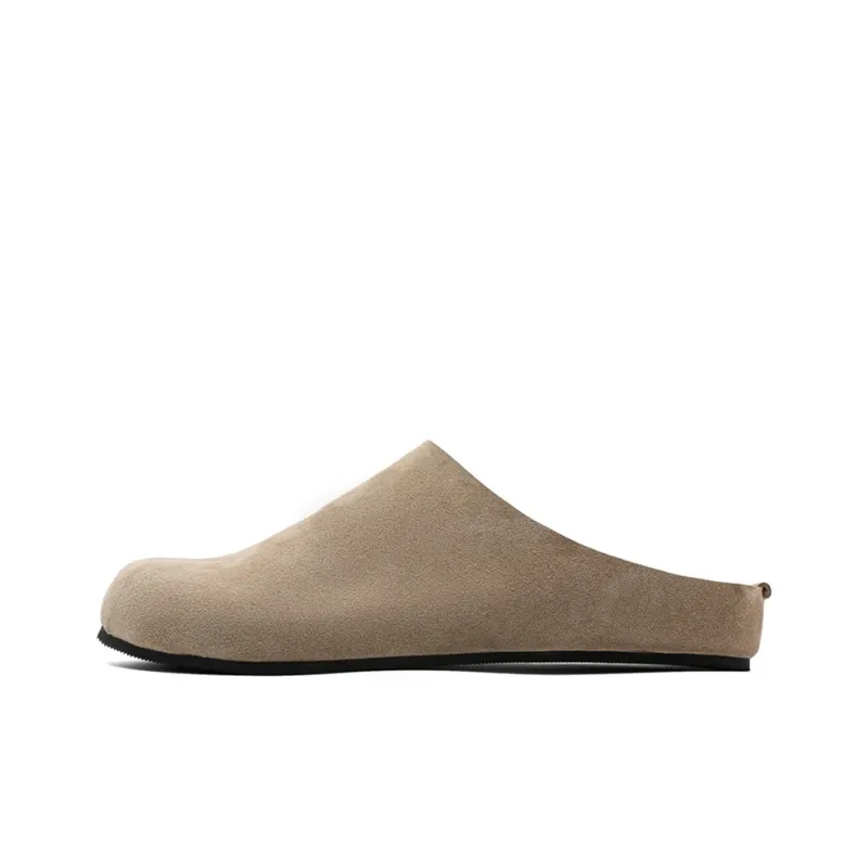 WEISHIBANGWEI Rubber Sole Closed Toe Slippers Unisex Camel-0