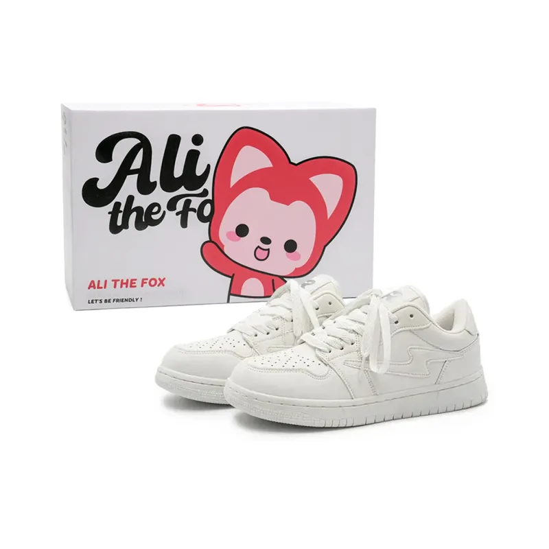ALI THE FOX Slip Resistant, Abrasion Resistant, Balance, Lightweight, Breathable Low Top Skateboard Shoes Unisex-30