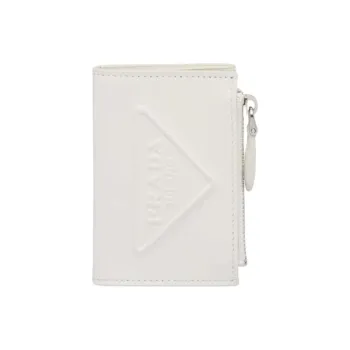 PRADA Leather Card Holder Unisex White