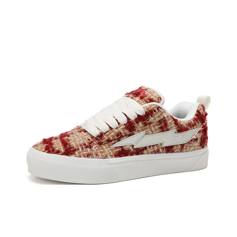 VFTS Anti Slip Wear Resistant Low Top Skateboard Shoes Unisex Jam Red-25