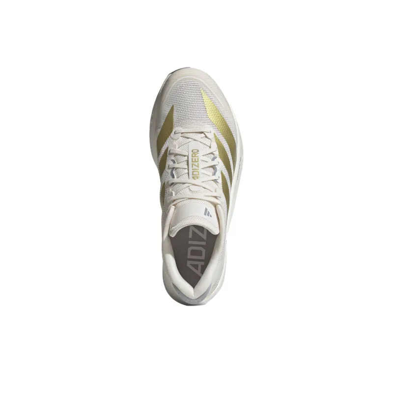 Adidas Adizero Boston 13 Anti Slip Wear Resistant Low Top Running Shoes Men's White Gold-4