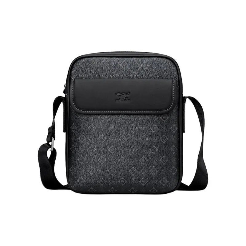 SEPTWOLVES Artificial Leather Crossbody Bag Regular Men's Black-0