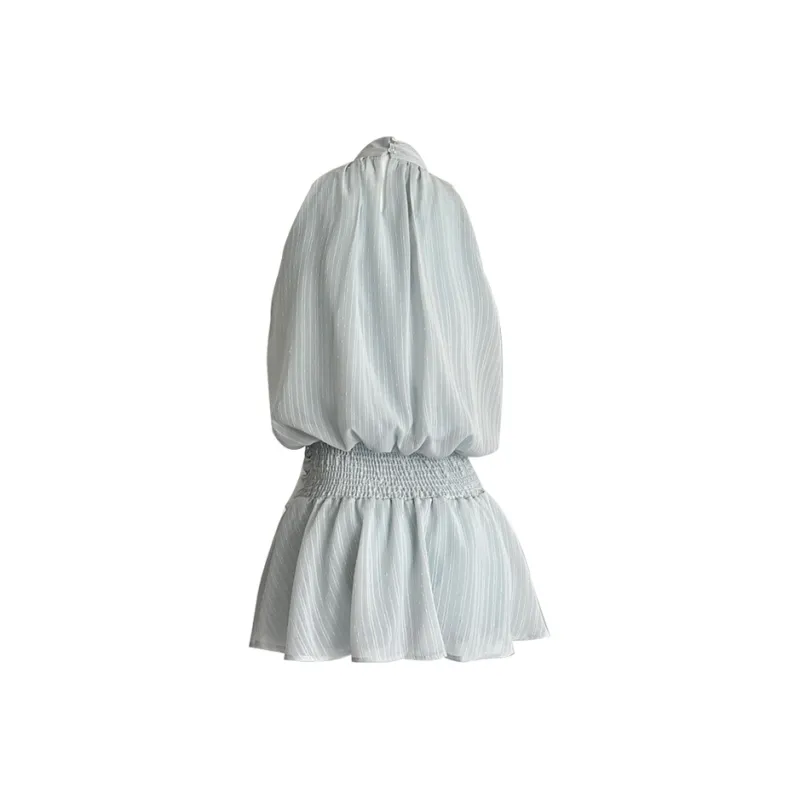 Yuerlian Sleeveless Dress Women's Gray Blue-1