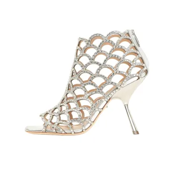 SERGIO ROSSI Sr Mermaid One Strap Sandals 10cm Women's Silver