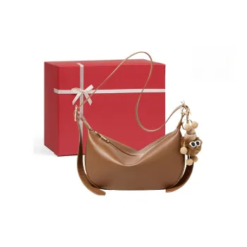 CNNCOO Synthetic Leather Shoulder Bag Women's Caramel Brown/Cream Apricot