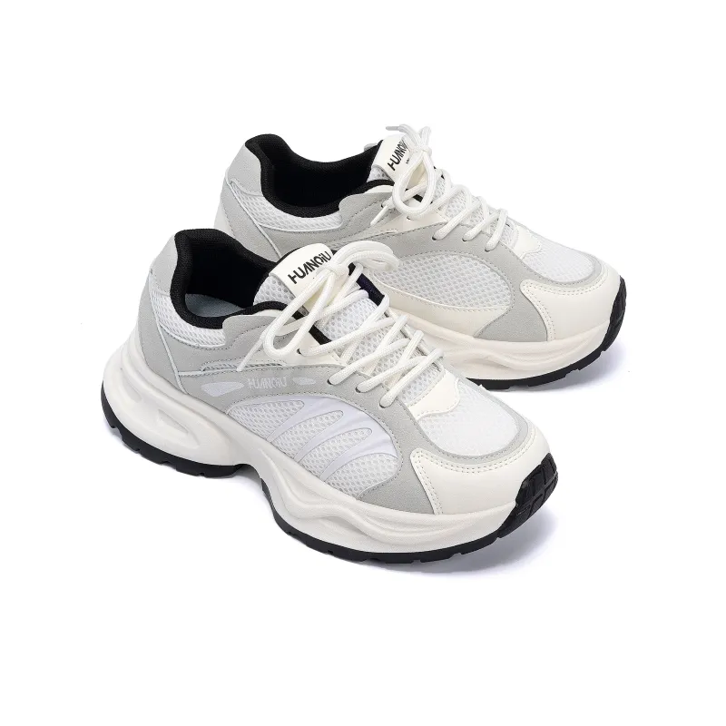 HUANQIU Coverage Lightweight Height Increasing Low Top Chunky Sneakers Women's-10