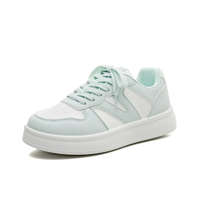 HUANQIU Slip Resistant, Lightweight, And Breathable Low Top Skateboard Shoes Women's White Moonlight-1