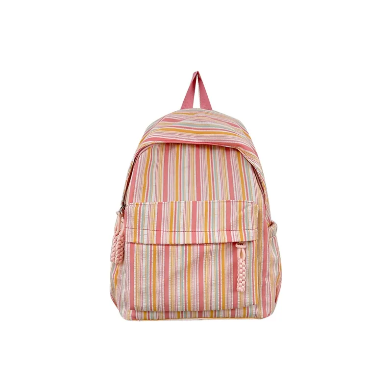 WICKBUEN Nylon Backpack Unisex Pink/Yellow-0