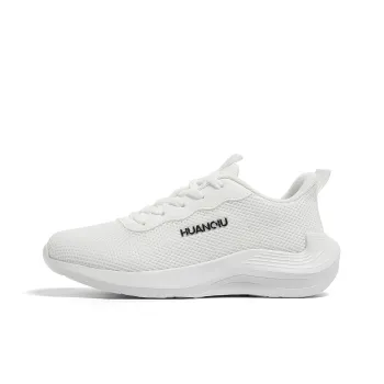HUANQIU Slip Resistant, Breathable, Lightweight Low Top Casual Running Shoes Women's White