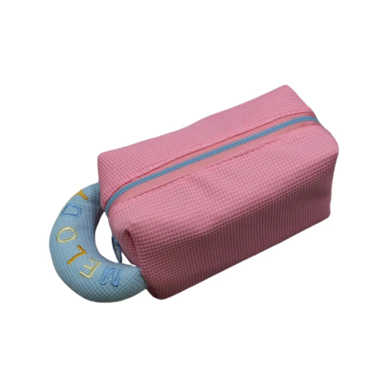 QEEDNS Waffle Knit Ins Minimalist Style Large Capacity Makeup Bags-4