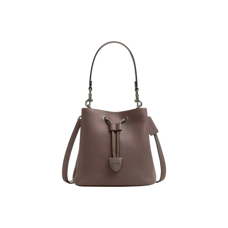 COACH Rowan Leather Handbag Trumpets Women's Dark Stone Color-0