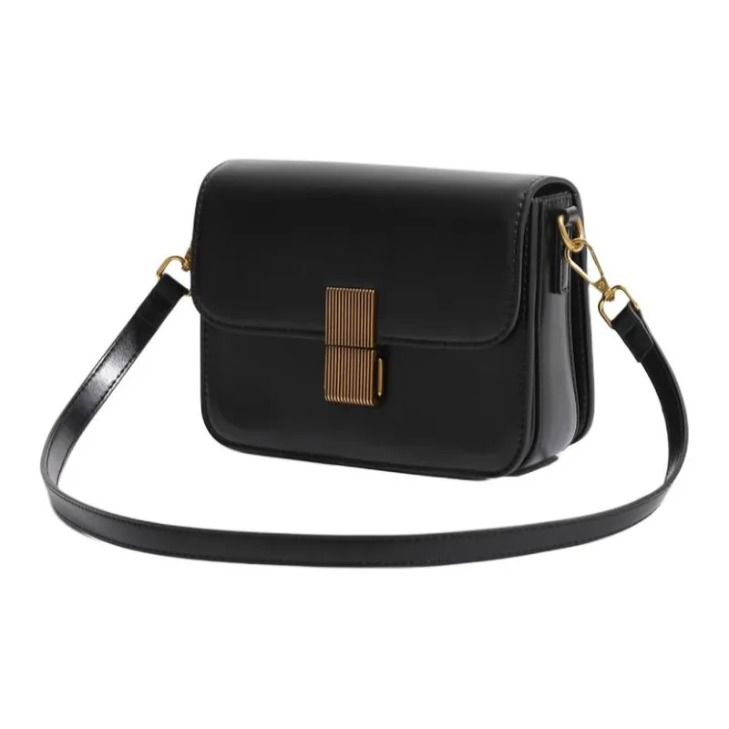 Pivsnu Synthetic Leather Tofu Bag, Crossbody Bag, Shoulder Bag Women's Black-2