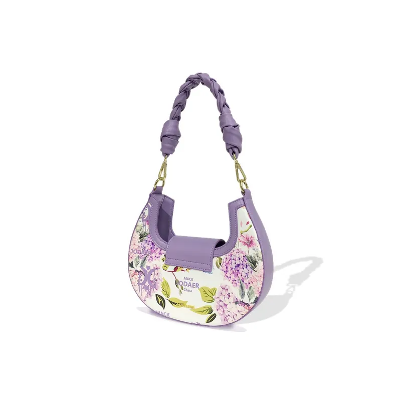 MACK JODAER Synthetic Leather Shoulder Bag, Handbag Regular Women's Purple Rhythm Floral-5