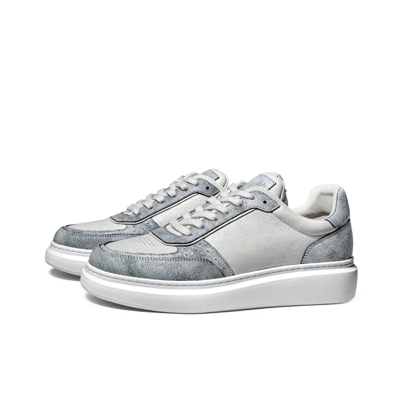 THOM WILLS Cracked Ice Casual Versatile Trainer Shoes Low Top Skateboard Shoes Men's Blue White-1