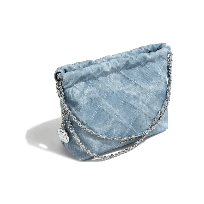 MACKJANICE Synthetic Leather Bucket Bags Crossbody Bag, Shoulder Bag Women's Denim Blue-3