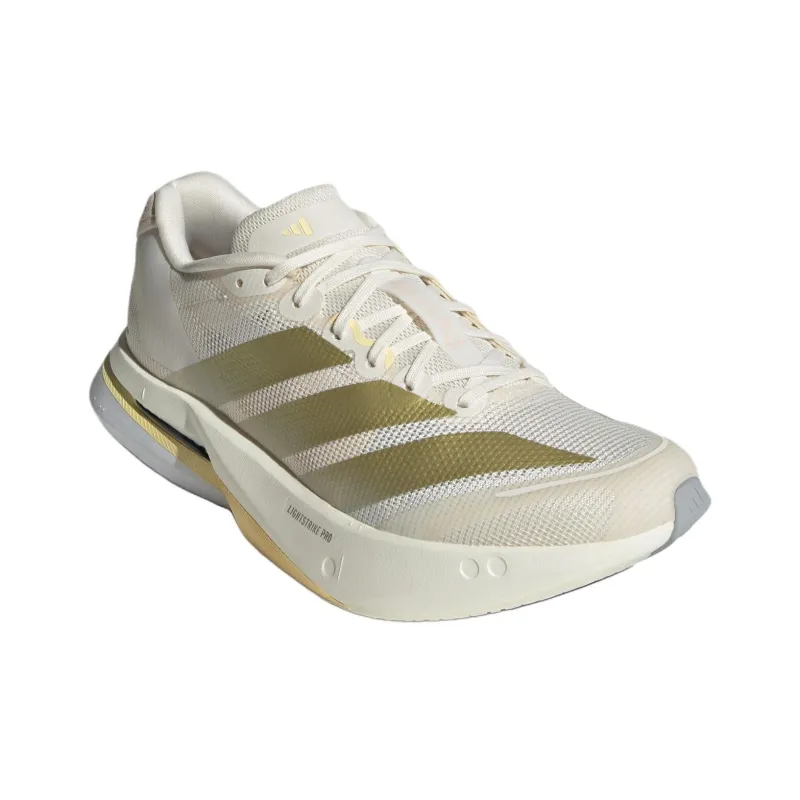 Adidas Adizero Boston 13 Anti Slip Wear Resistant Low Top Running Shoes Women's White Gold-2