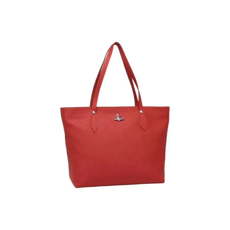 Vivienne Westwood Leather Tote Bag, Shopping Bag, Shoulder Bag Women's Red-1