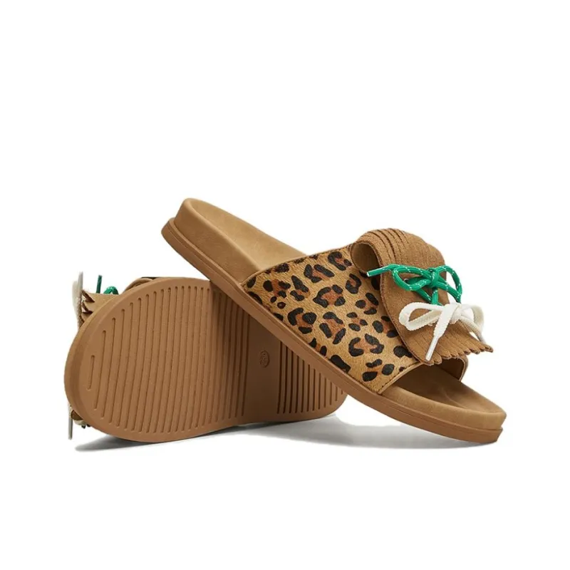 TATA Leather Patchwork Slide Slippers Women's-7