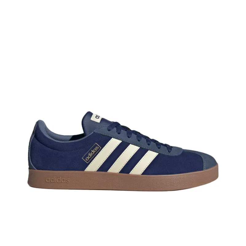 Adidas Vl Court Classic Anti Slip Wear Resistant Low Top Skateboard Shoes Unisex Dark Blue-1