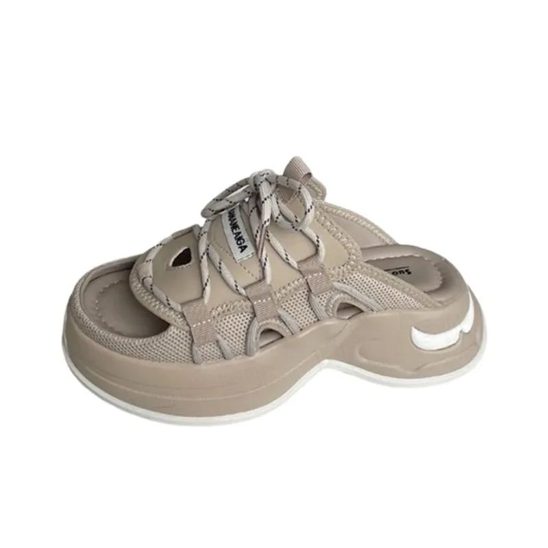 LXVB Slide Slippers Women's Beige/Blue/Khaki Gray/Light Yellow-6