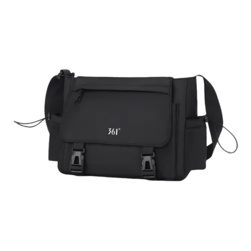 361° Fabric Messenger Bag, Shoulder Bag, Crossbody Bag Unisex Black