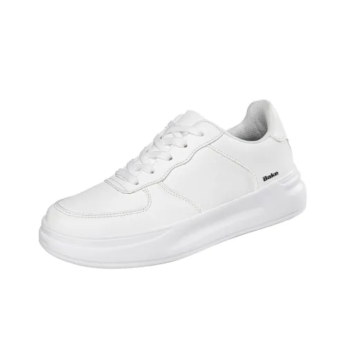 BAKE Slip Resistant, Abrasion Resistant, Breathable Low Top Skateboard Shoes Unisex White