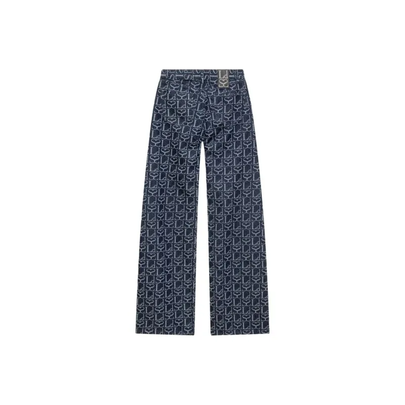 Ludovic De Saint Sernin Monogram print Lace up Jeans-1