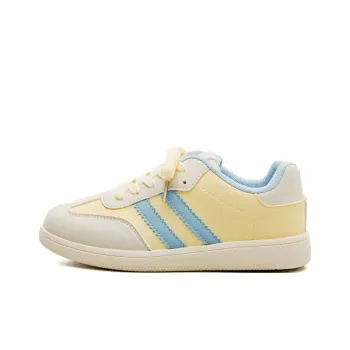 HUANQIU Slip Resistant Waterproof Abrasion Resistant Low Top Skateboard Shoes Women's Yellow Blue