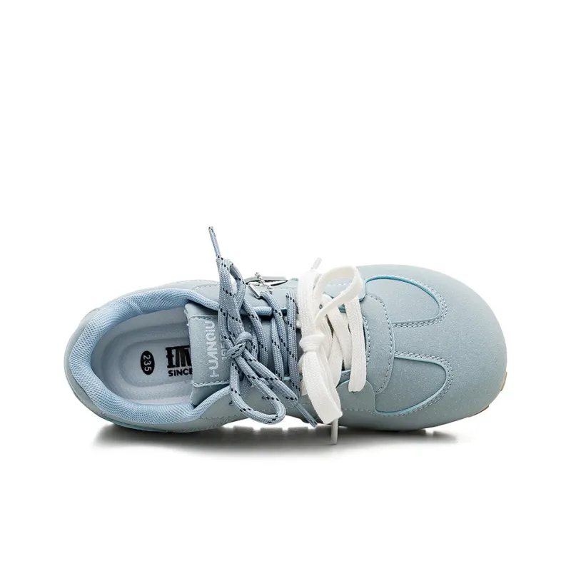HUANQIU Slip Resistant, Abrasion Resistant, Lightweight Low Top Skateboard Shoes Women's Light Aqua Blue-2