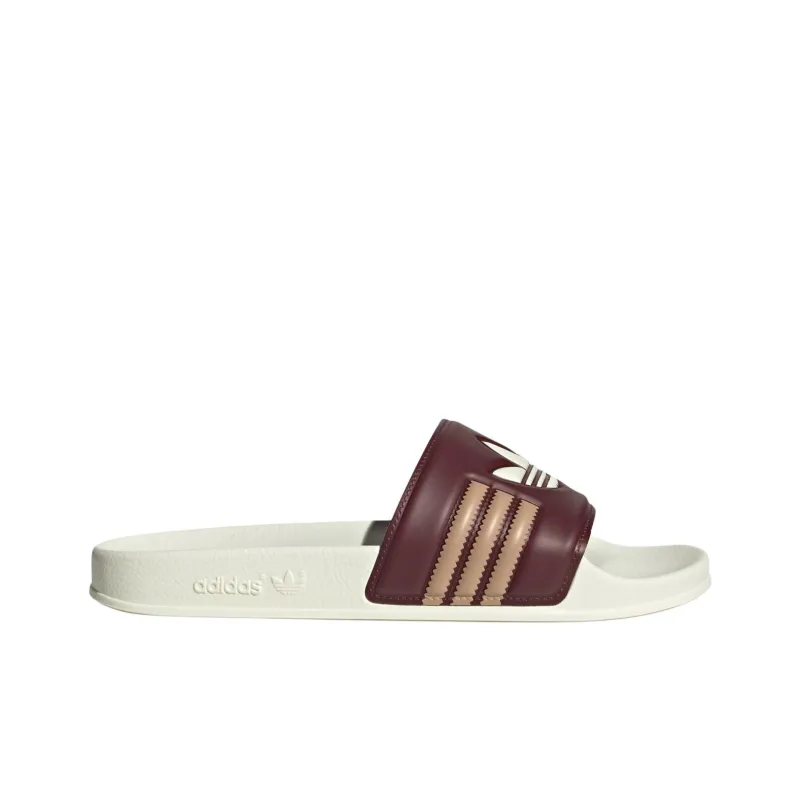 Adidas Adilette Slides Shadow Red Cream White Warm Sandstone-1