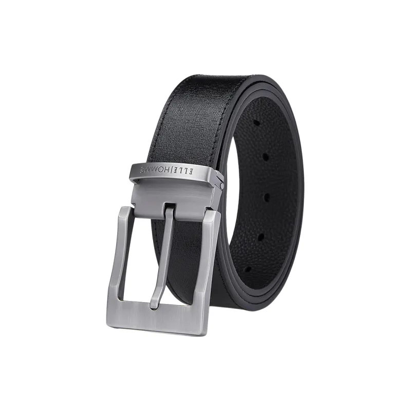 ELLE HOMME Top Grain Cow Leather Belts Men's Width 3.8cm-0