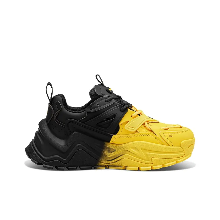 Daisy Fellowes Mango Shoes Low Top Chunky Sneakers Unisex Black Yellow-2