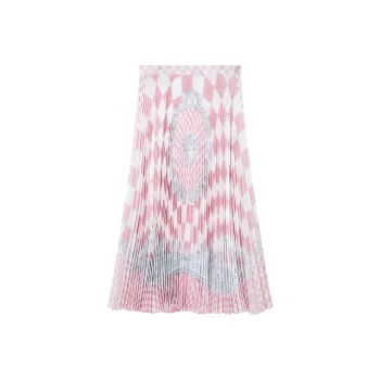 VERSACE Pleated Straight Hem Midi Skirt