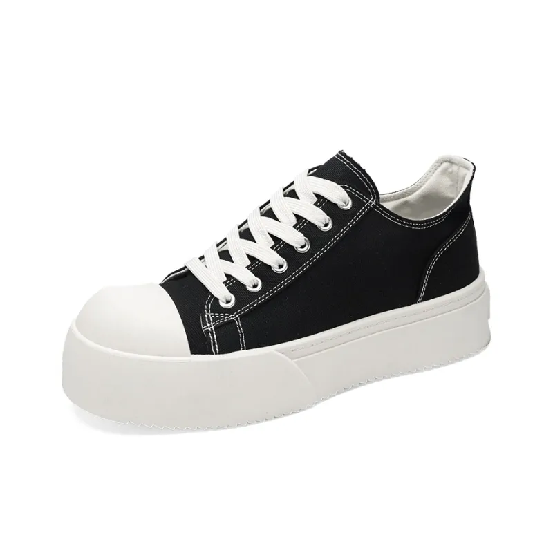 LONGDUIZHANG Slip Resistant Cushioning Abrasion Resistant Lightweight Breathable Low Top Skateboard Shoes Men's Black-1