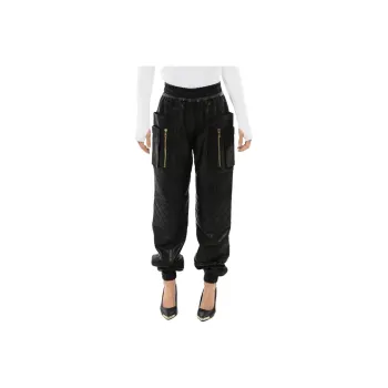 BALMAIN Leather High waisted Trousers